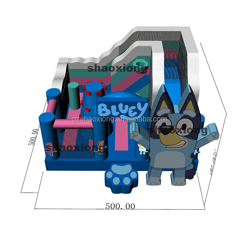 Kids Commercial Outdoor Inflatable Bouncer Castle Cartoon Bluey Theme Jumping Bouncy Castle Slide Combo Inflatable Bounce House