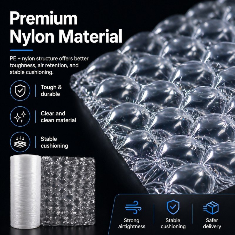 Custom Wholesale Nylon Air Cushion Film Roll For Shipping Shockproof Inflatable Protective Packaging