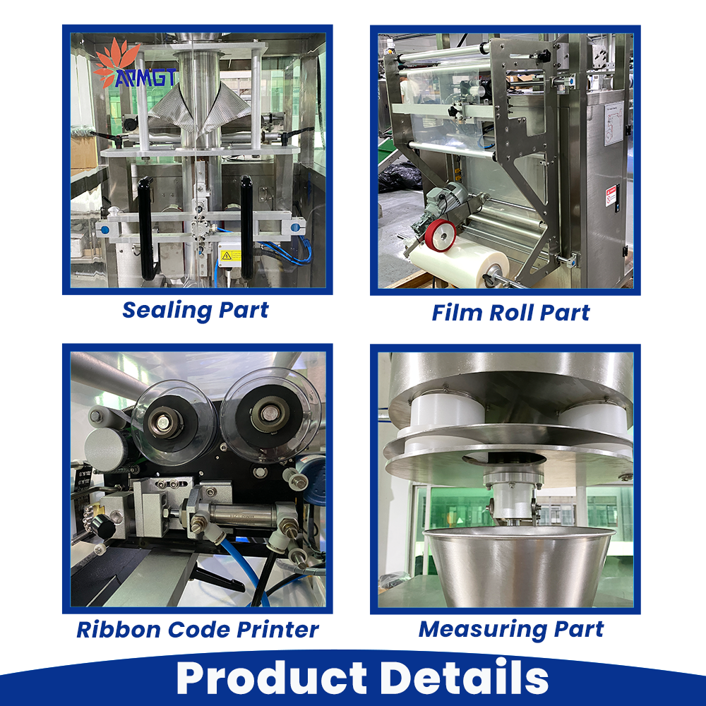 Vertical Beans Granule VFFS Packaging Machine Automatic Grain Rice Nut Seed Snack Food Pellet Pillow Bag Packing Filling Machine