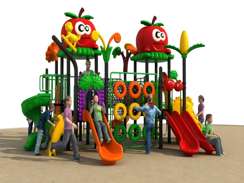 Outdoor Sports Park Composable Playground Garden Slide Cartoon Animal Pattern Steel with LLDPE Colorful Plastic