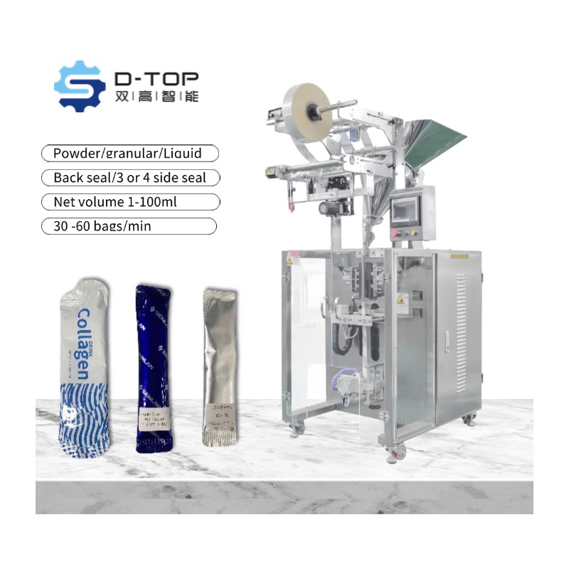 Automatic D-Top SG-130 Vertical Packing Machine for Food Sachet Pouch Powder Strip Sugar and Peanut Nuts Bag Packaging