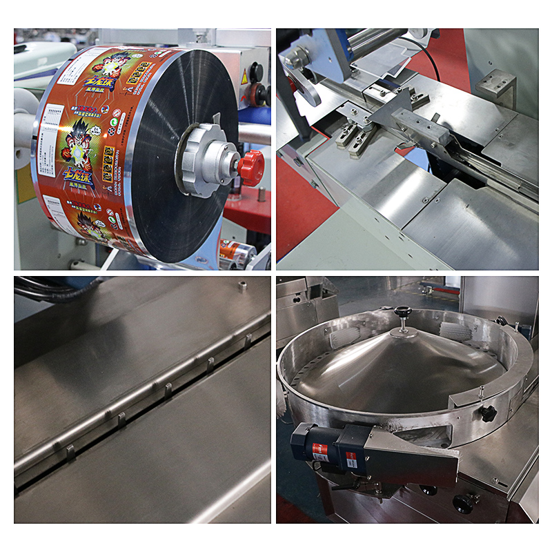 Full Automatic High Speed Flow Cotton Soft Jelly Hard Lollipop Pillow Small Candy Wrapping Packaging Horizontal Packing Machine