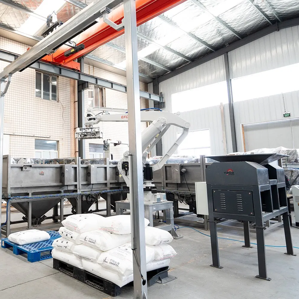 Intelligent Robotic Bag Breaking and Emptying System for Multi-Layer Depalletizing and Dust-Free Dosing of Powders and Granules