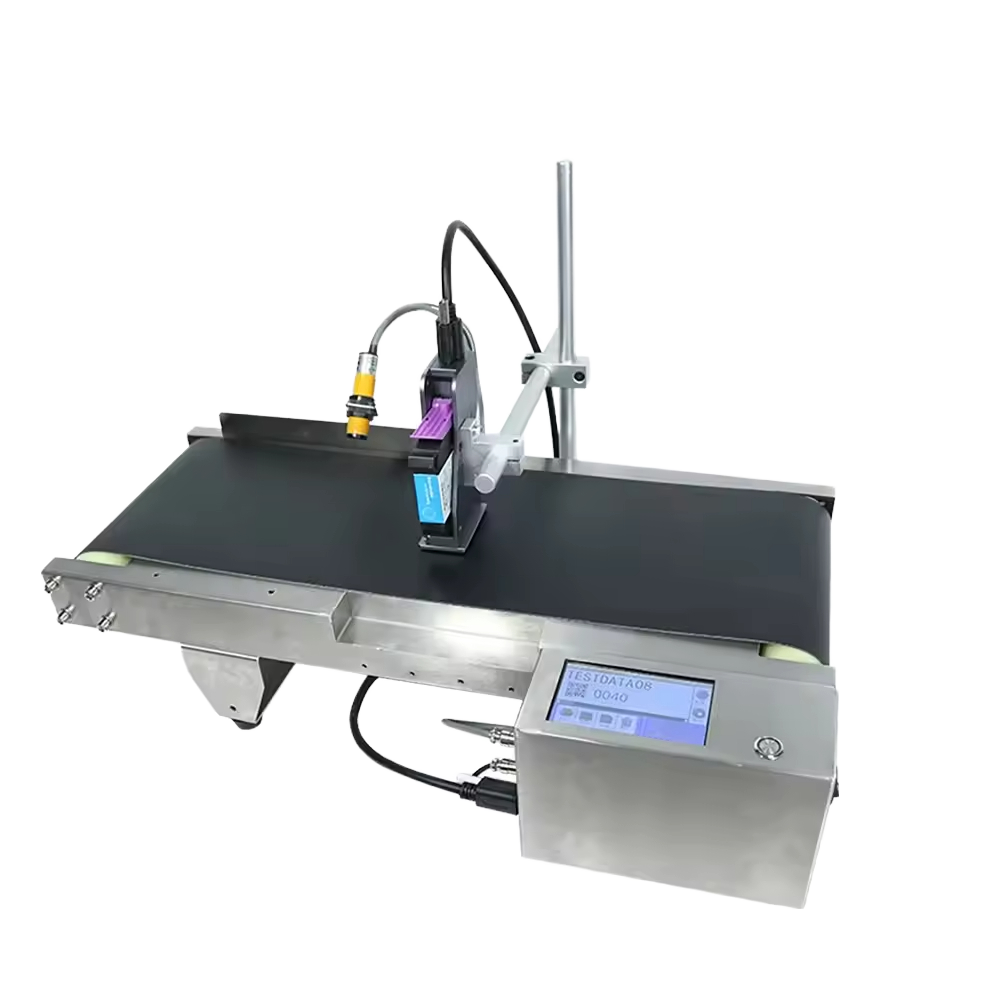 Online Portable 4.3 Inch Touch Screen Inkjet Label Printer System with Continuous Coding Date/Lot &amp; Bar Code Encoding