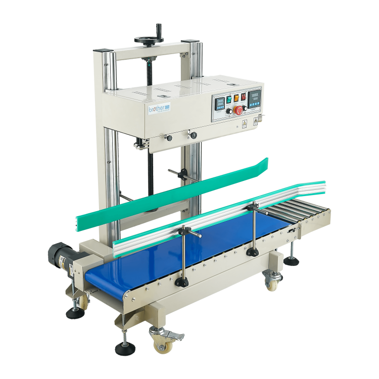FPM600L Continuous Automatic Vertical Band Sealer Food Packaging Pouch Bag Heat Sealing Machine with Ink Jet Printer