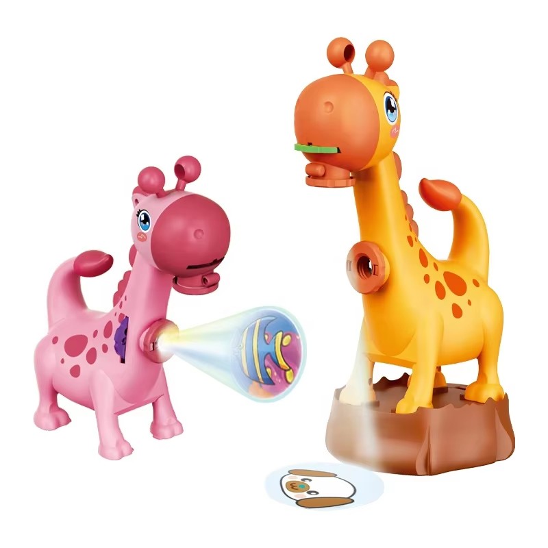 Educational Electric Projection Cartoon Giraffe Toys Painting Machine with Pen Kit Toys for Kids
