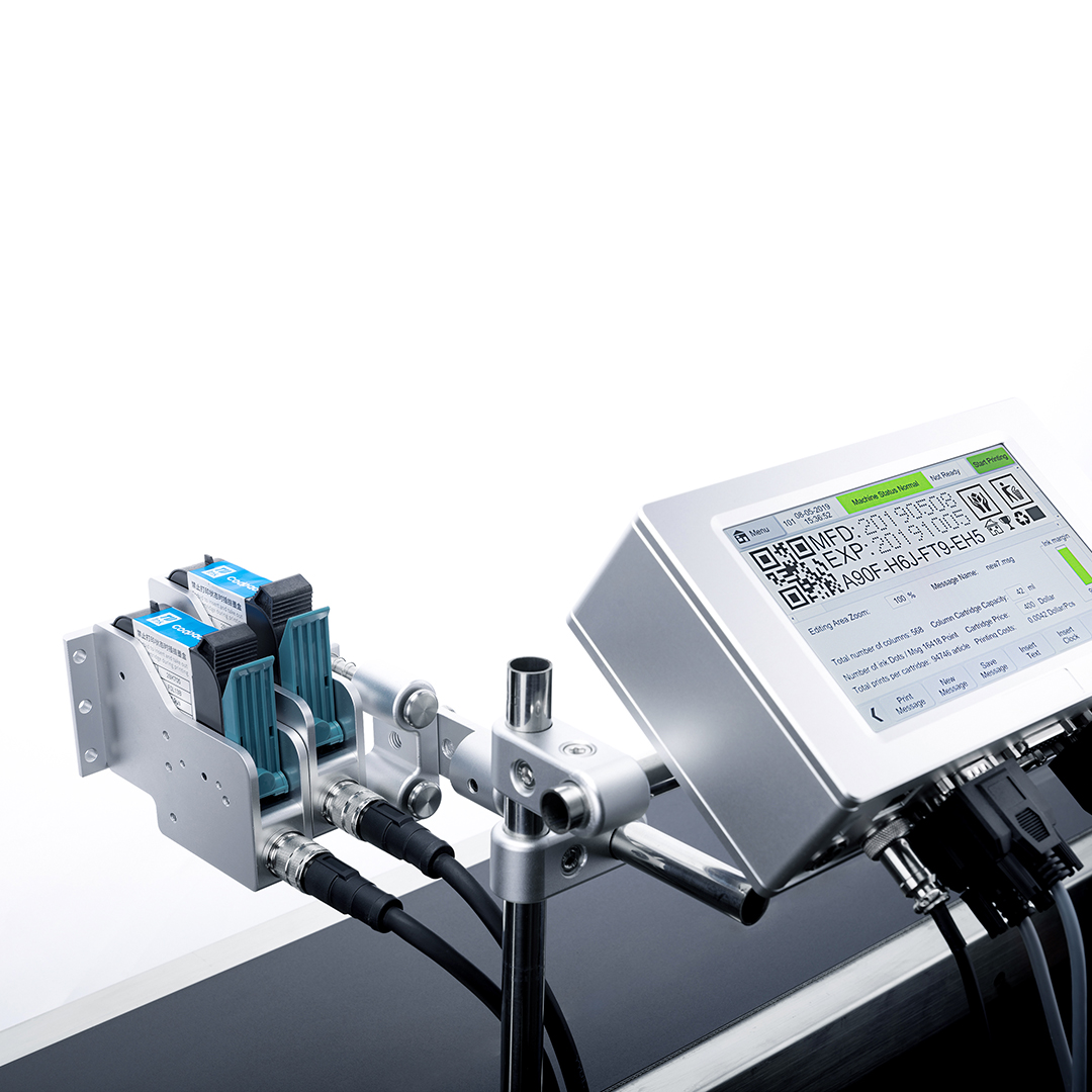 Manufacturing Expiry Date Label Coding Machine WEISHUO T210 Multi Language TIJ Online Thermal Inkjet Printer With 1-2 Printhead