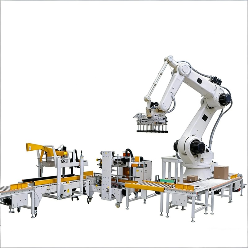 Used Fully Automatic Mechanical Arm Packaging Robot with PLC Motor Precision Industrial Palletizing Machine 600-800p/h Capacity