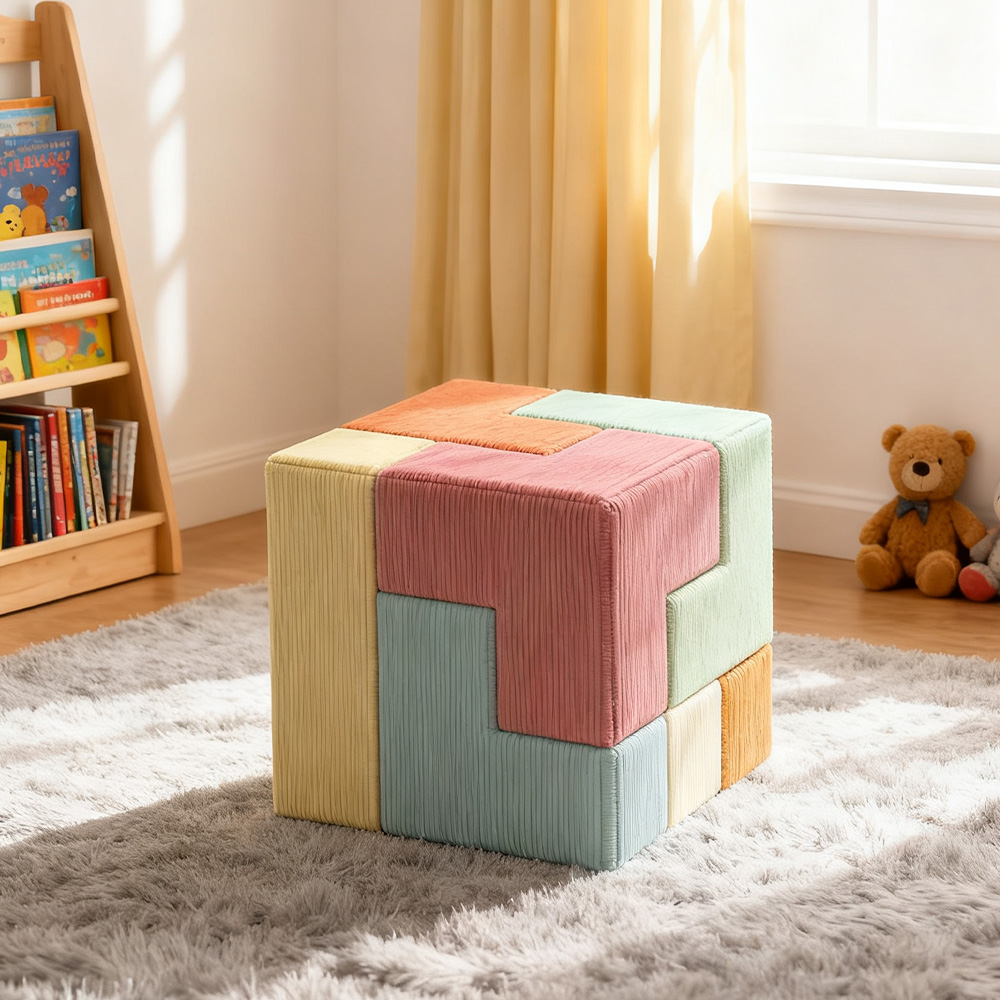Hot Sale Children's Playground Soft Play Equipment Cartoon Shape Foam Block Cubic Set Customized Color 66x66x66cm 2-9Y Unisex