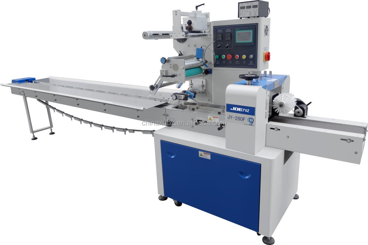 Horizontal flow wrapping machine layout