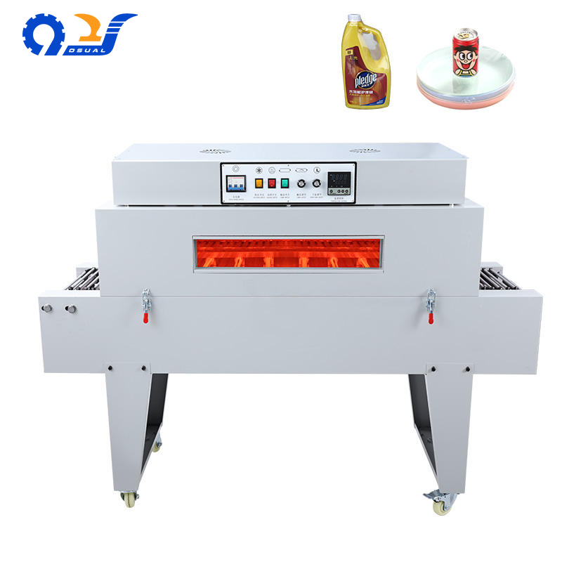 BS-4020F Chain Semi-Automatic Press Heat Shrink Sleeve Tunnel Wrapping Film PVC Wire Water Bottle Shrink Wrapping Machine