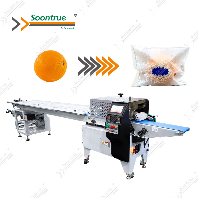 Soontrue Sz 3000 Auto Fresh Fruit Vegetables Plastic Bags Flow Wrapper Packaging Machine
