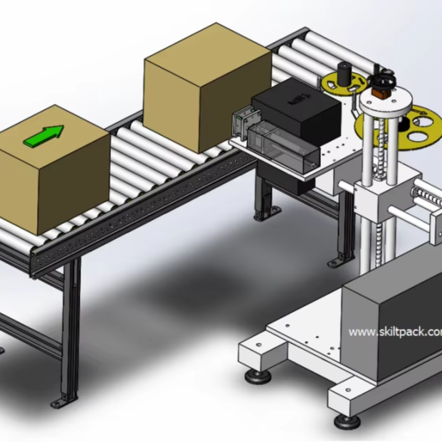 High-Resolution Electric PLC Print-and-Apply Labeling System for Case Packaging Barcodes and Expiry Dates