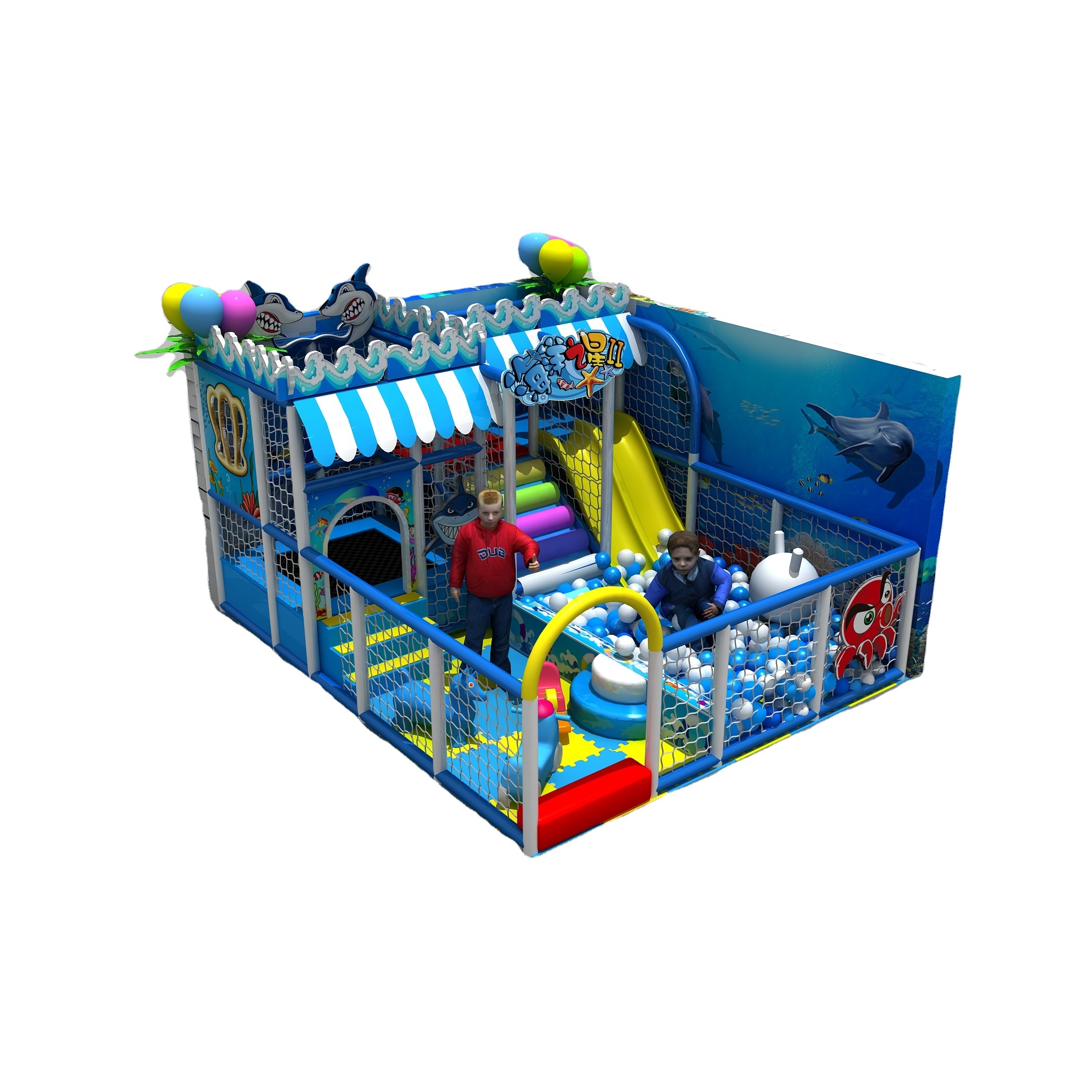 Small Spliced Stall Forest Castle Theme Cartoon Anime Amusement Park Children's Indoor Amusement Park Equipment Maze Toys Slide