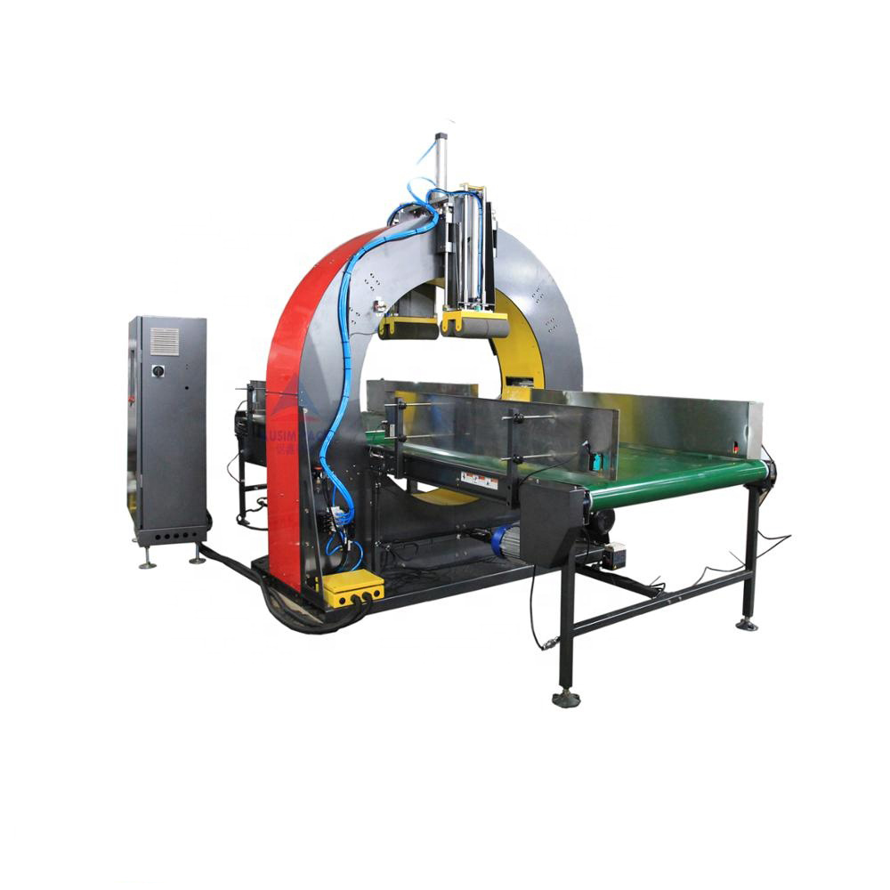 Advanced Quality Electric Automatic Plastic Tube Furniture Horizontal Stretch Wrapper Orbital Wrapping Machine PLC Control