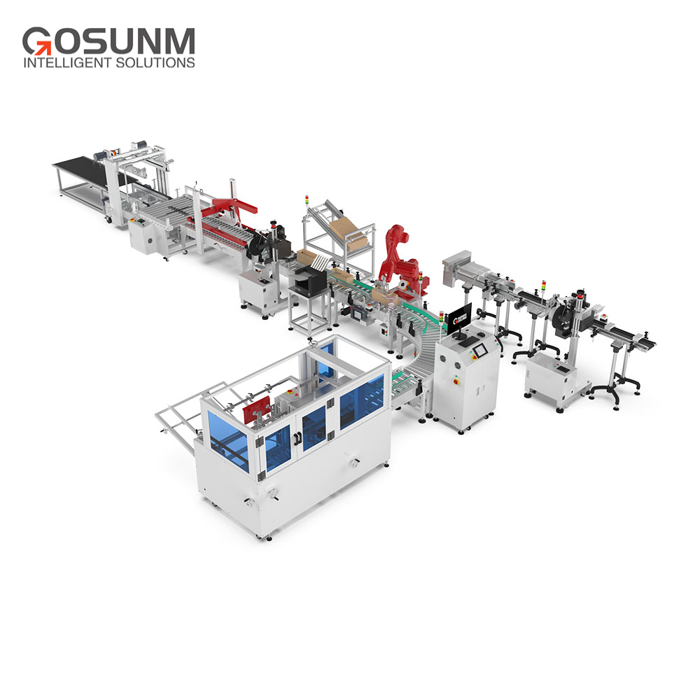 Fully Automatic Robotic Case Carton Erector Box Packing Machine System