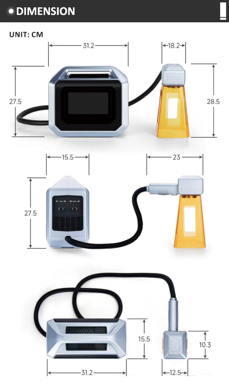 Mobile Handheld VIN Code Laser Marker 30W 20W Portable Car Chassis Number Engraver for Repair Shop Used Car
