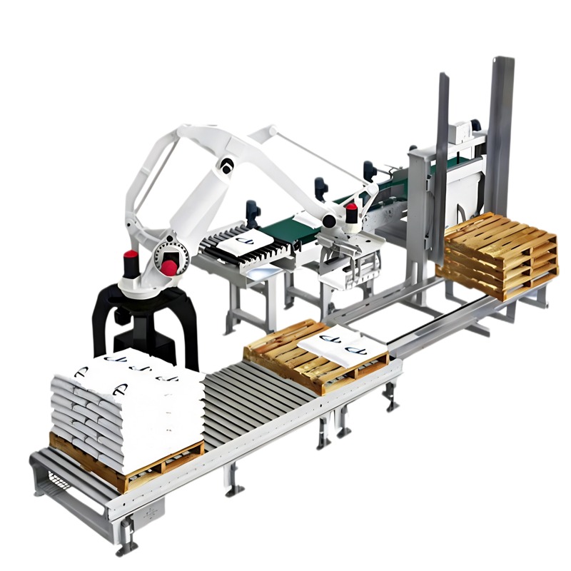 Used Fully Automatic Mechanical Arm Packaging Robot with PLC Motor Precision Industrial Palletizing Machine 600-800p/h Capacity