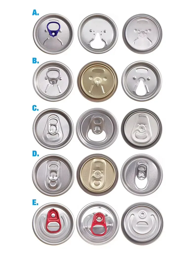 Customized Pressitin Aluminum Easy Open Ends Tin Can Packaging Cap