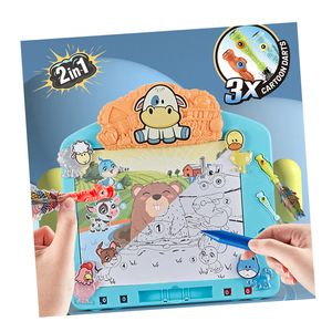 2-in-1 Cartoon Doodle Drawing Board &amp; Shooting Target Interactive Sports Toy for Children Made of Plastic