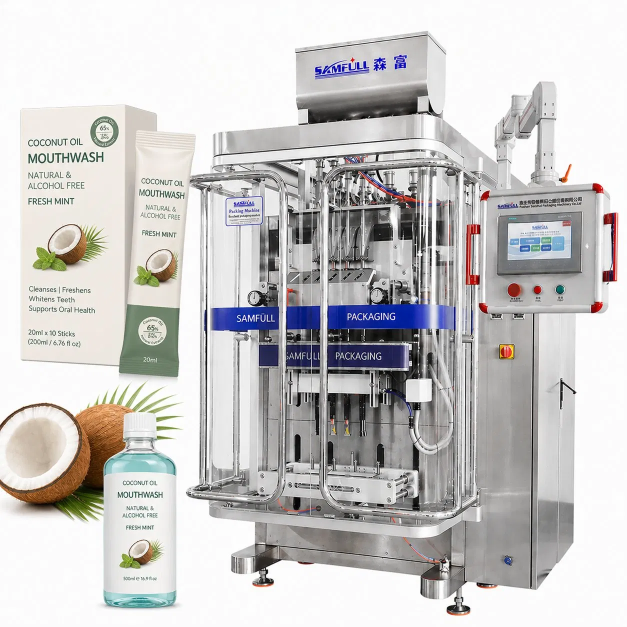 OEM Mouthwash Stick Pack Vffs Machine Multilane Sachet Packaging System for High-Speed Production