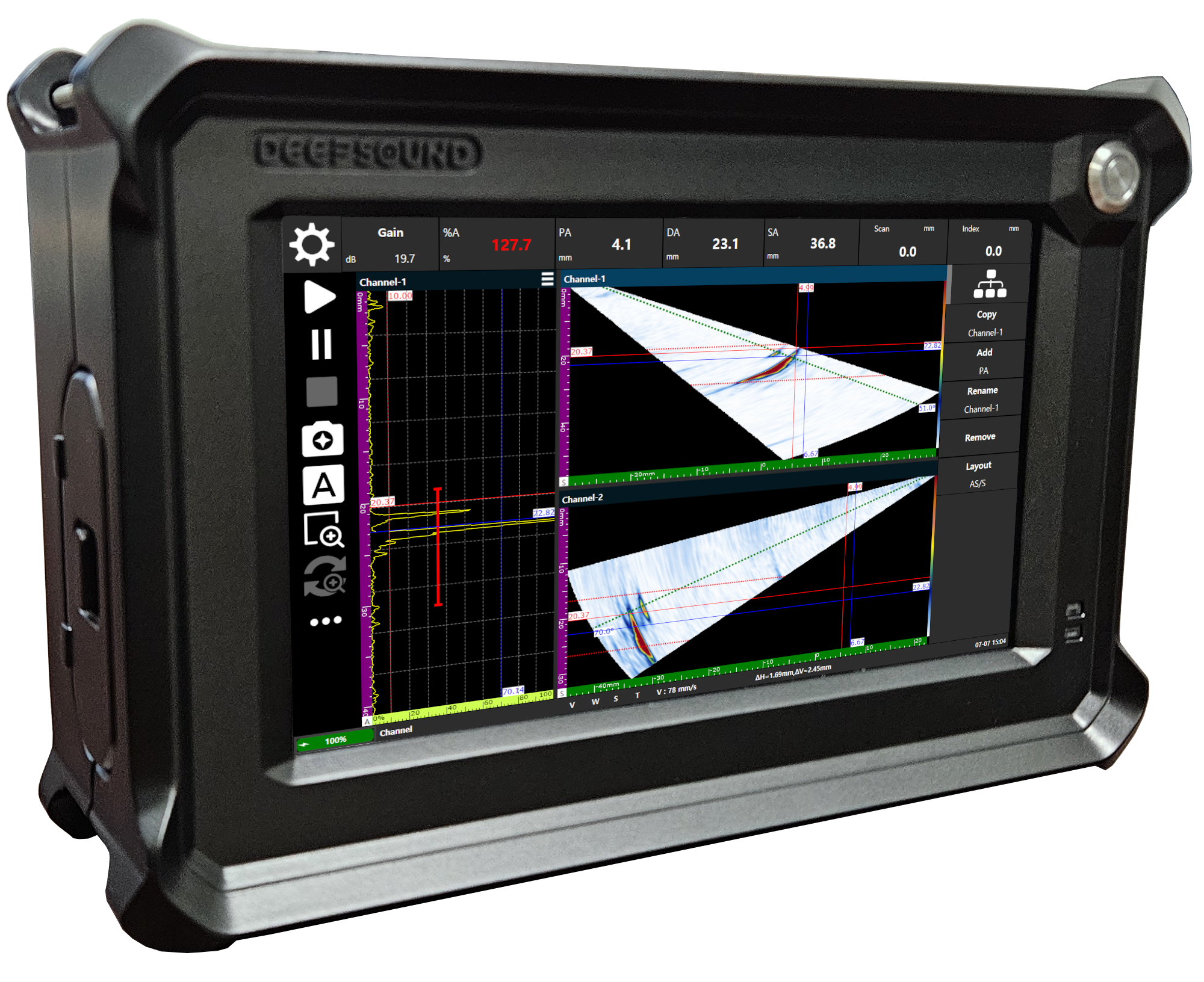 DEEPSOUND B3 Industrial NDT PAUT System 7" Touch Screen 16-Channel 0.5-20MHz Fast Remote Technical Support Digital Inspection