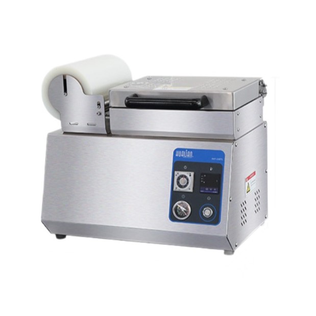 HVT-240TS Tabletop Skin Vacuum Packing Machine 0-300℃ Temp Control 1/2 Trays Compatible Food Grade Packaging Equipment