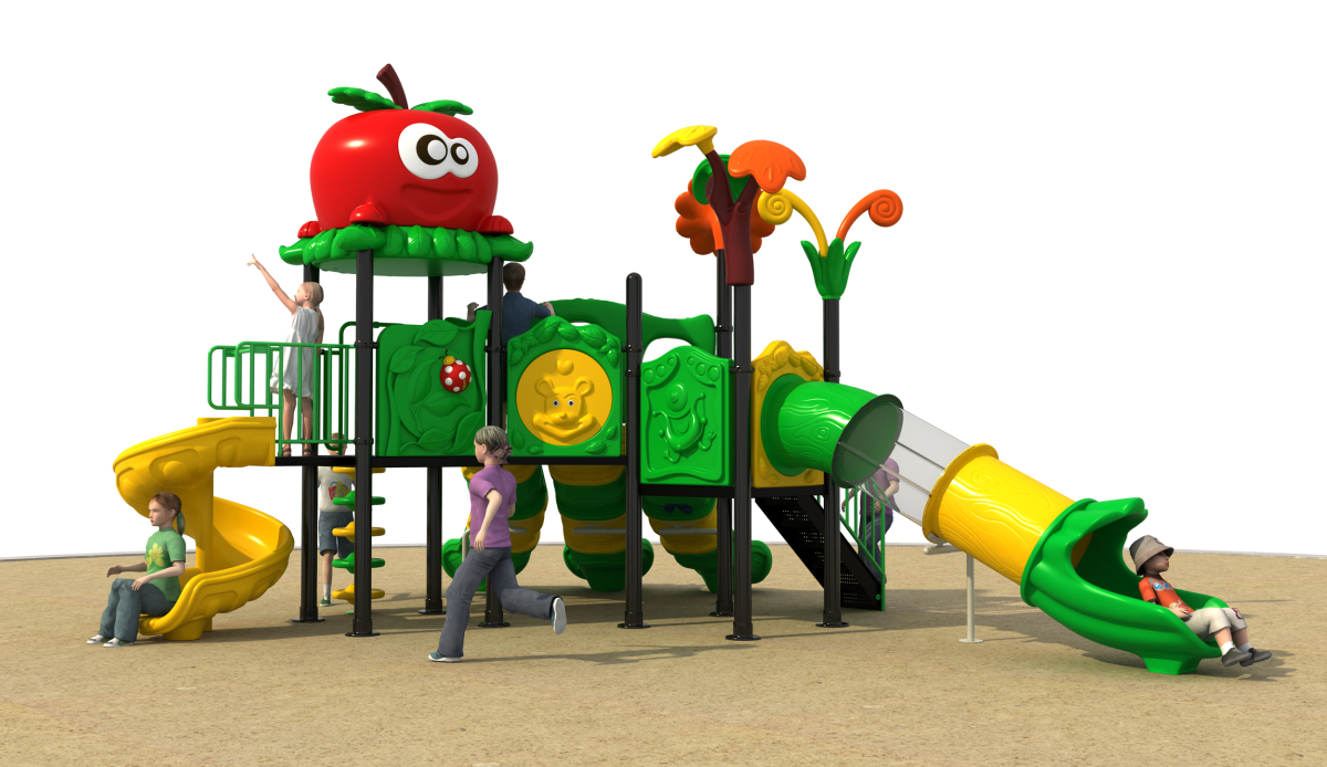 Outdoor Sports Park Composable Playground Garden Slide Cartoon Animal Pattern Steel with LLDPE Colorful Plastic