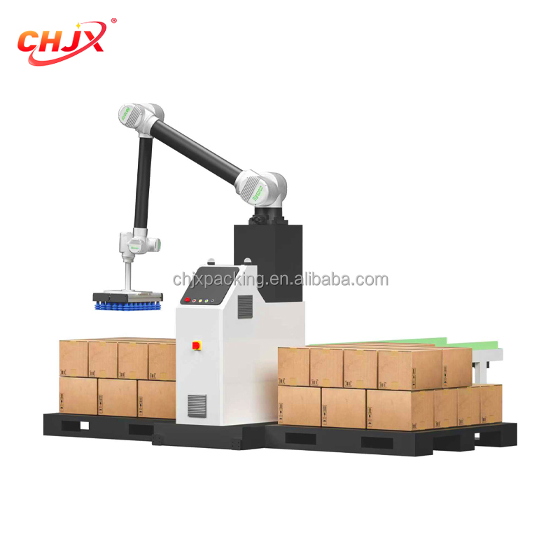 Automated Case Packer and Palletizer Line Delta Robotic Case Packing Machine and Collaborative Robot Palletizer