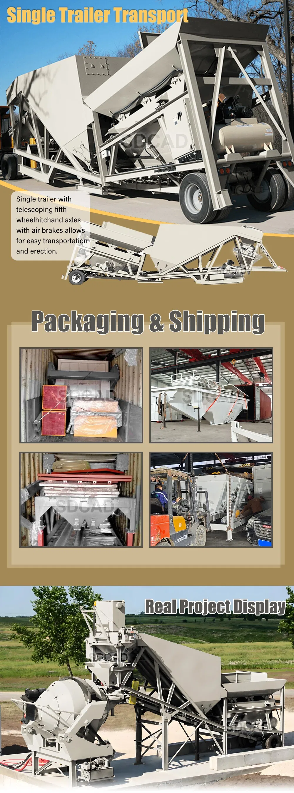 Automatic Mobile Concrete Batching Equipment with Intelligent Weighing Control System Installed