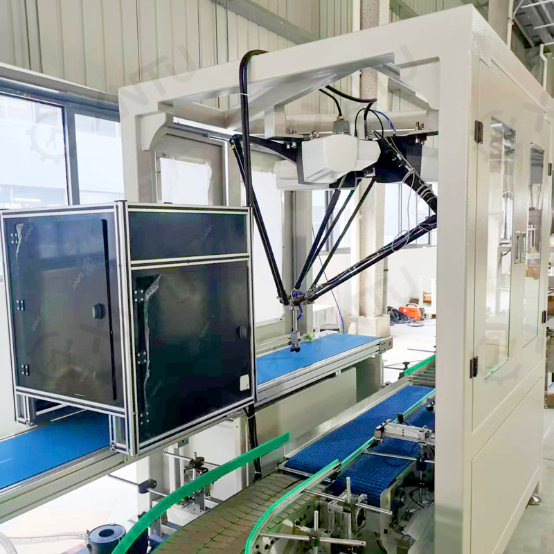 Efficient and Safe Smart Automatic Delta Robot Case Packer High Speed Spider Carton and Bag Packaging Machine Packing Line
