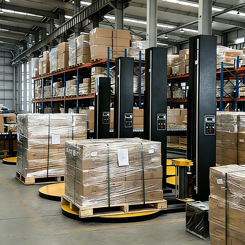 Approved CE Automatic Stretch Pallet Wrapping Machine With Scale Ramp 12r/min Pallet Wrapper Machine
