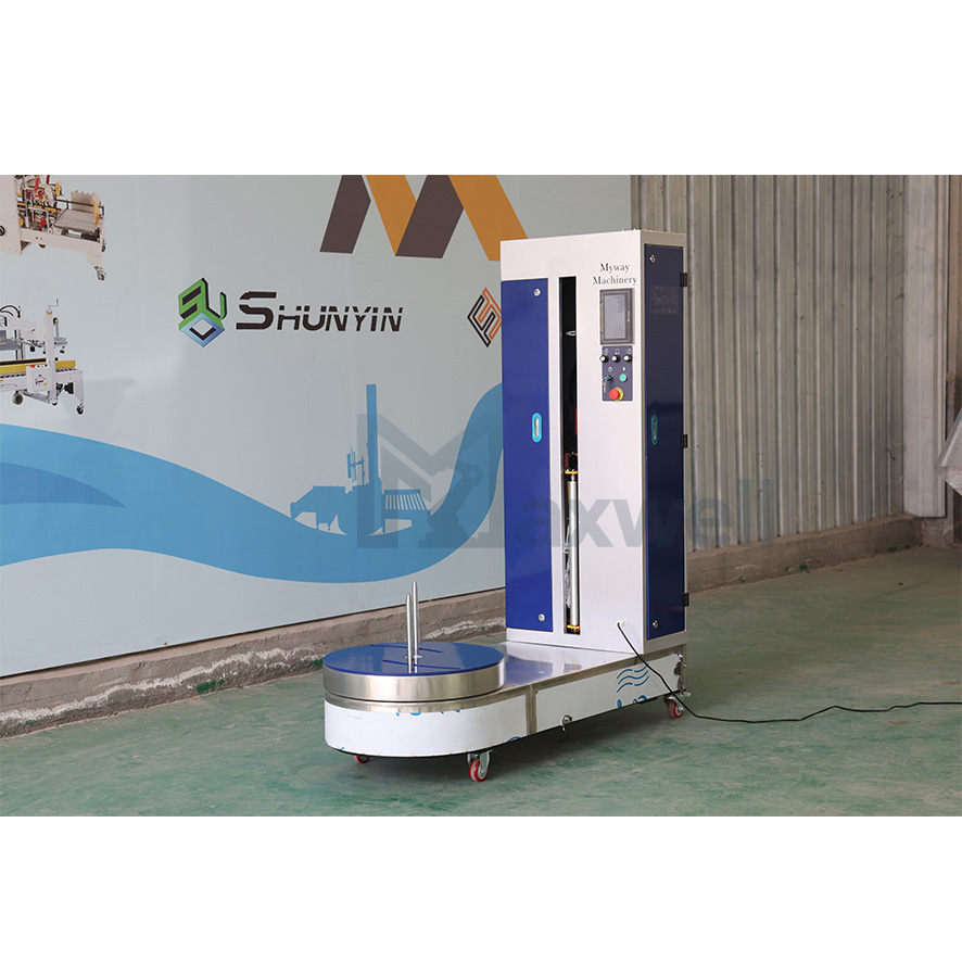 Airport Luggage Wrapping Machine with Pre-Stretch Film System High Efficiency