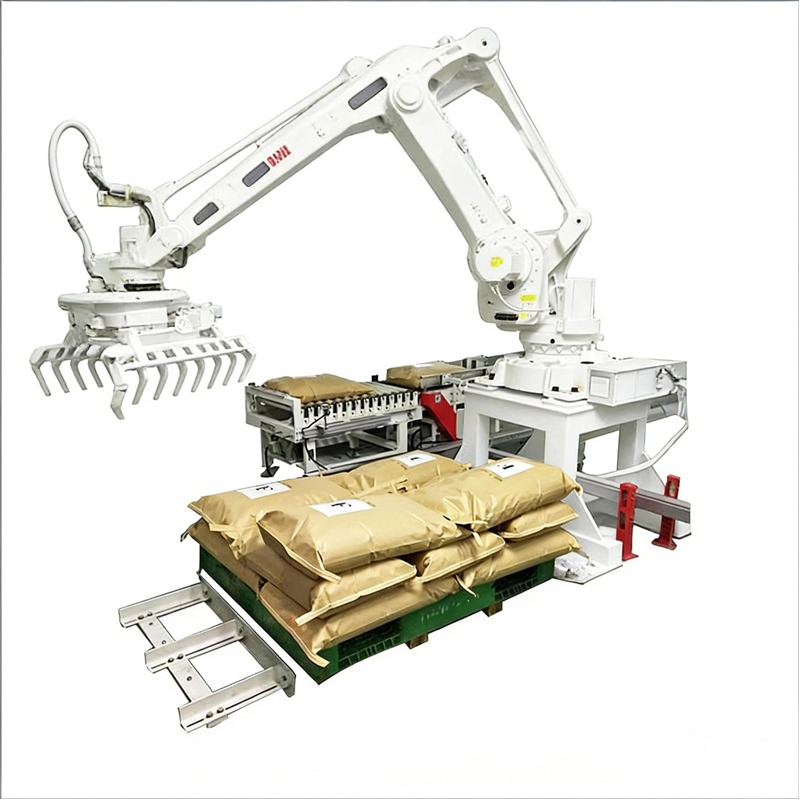 Used Fully Automatic Mechanical Arm Packaging Robot with PLC Motor Precision Industrial Palletizing Machine 600-800p/h Capacity