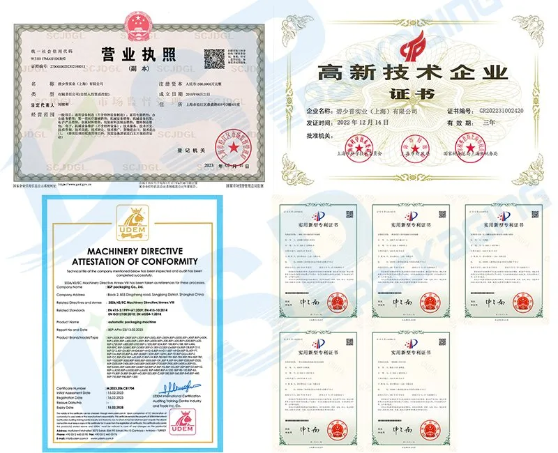 Preformed Bag Packing Machine Certifications