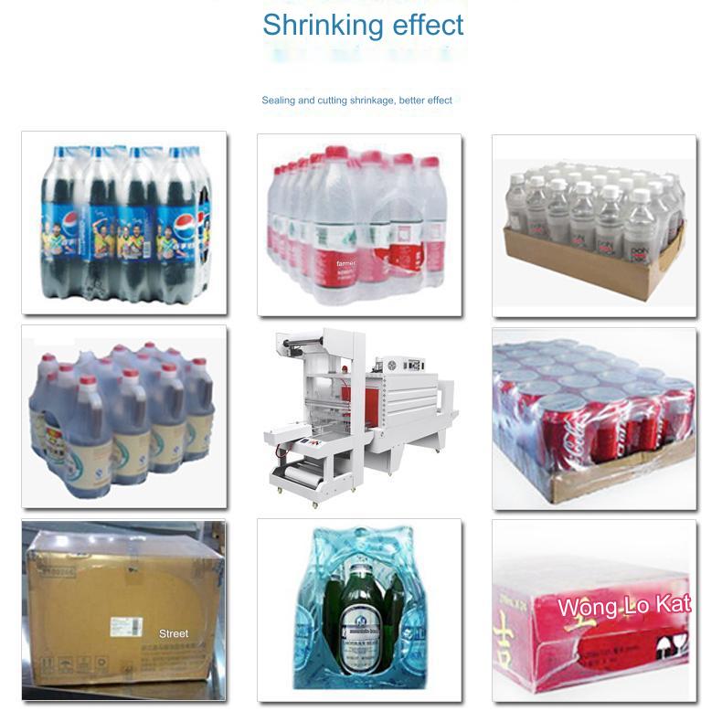 Semi Automatic Sleeve Beverages Can Mineral PET Water Bottles Packing Thermal Roll Sealer Case Wrap Heat Shrink Wrapping Machine