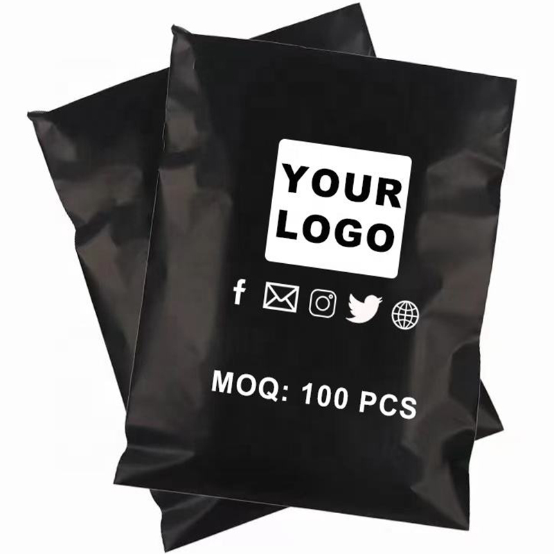 Customized Shipping Envelope Matte Black Poly Mail Bag Plastic Bag Packaging Clothing Plastic Courier Mailing Bags With Logo