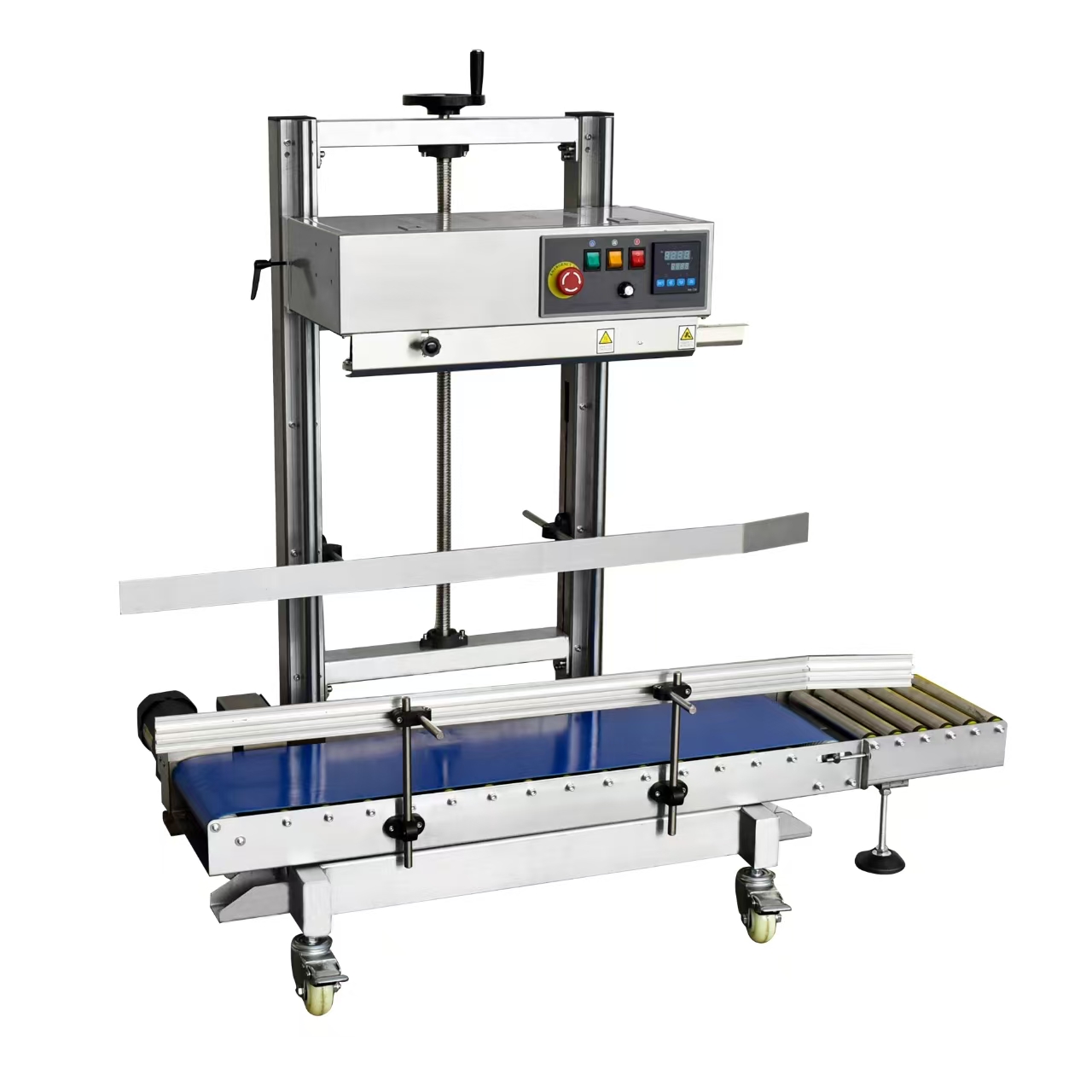 FPM600L Continuous Automatic Vertical Band Sealer Food Packaging Pouch Bag Heat Sealing Machine with Ink Jet Printer