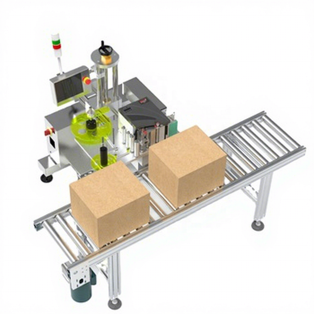 High-Resolution Electric PLC Print-and-Apply Labeling System for Case Packaging Barcodes and Expiry Dates