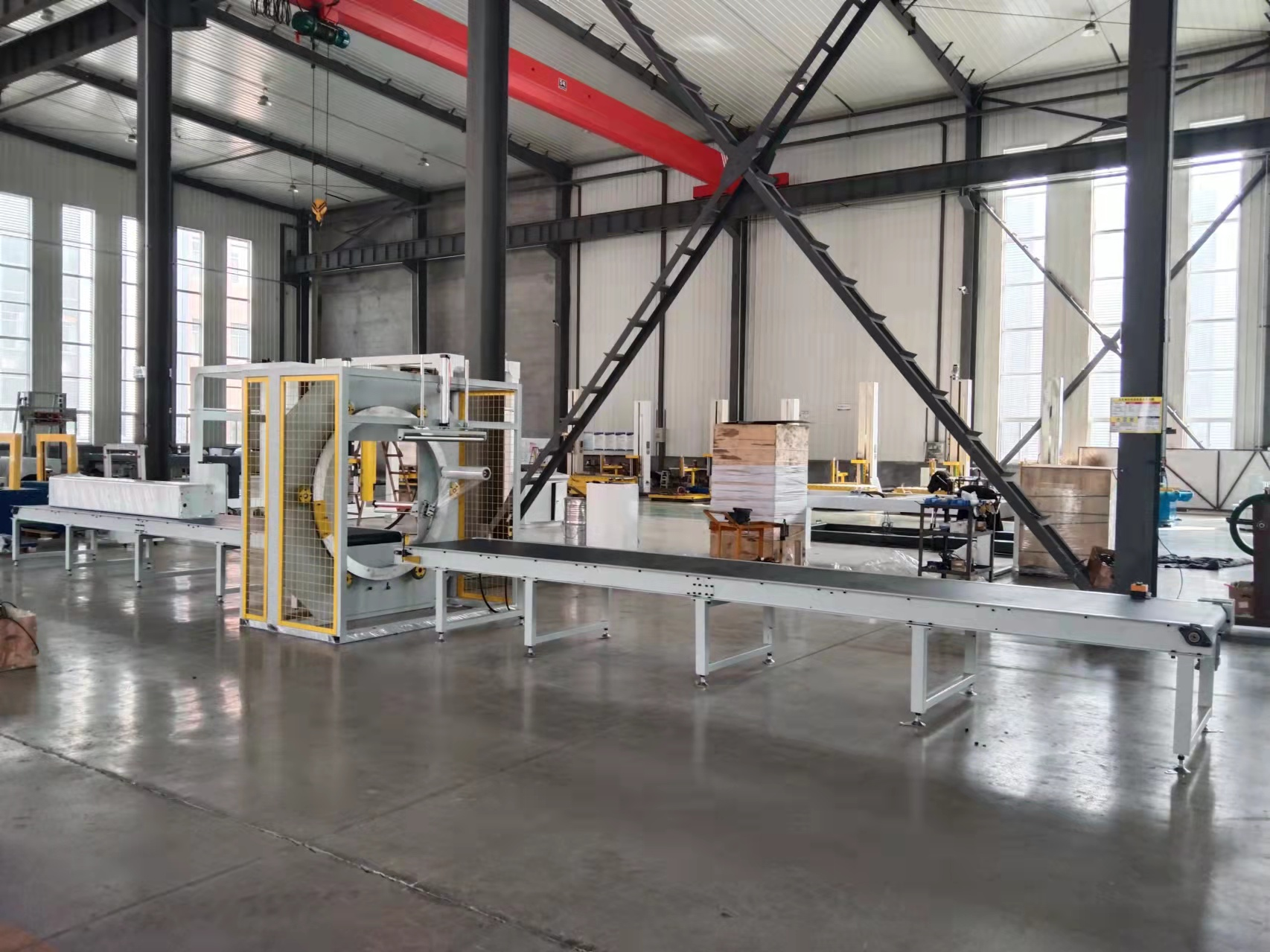 Fully Automatic Horizontal Orbital Door/Panel Stretch Film Wrapping Wrapper Machine with CE