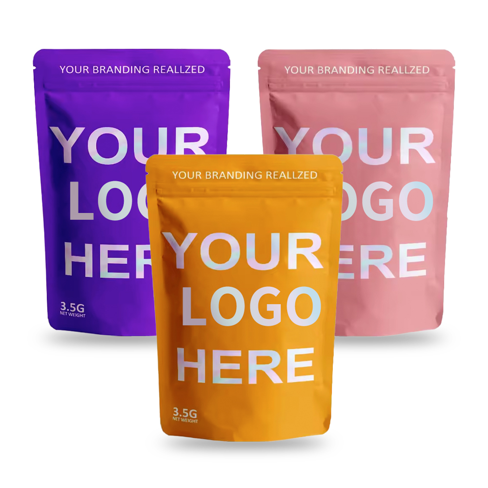 Custom Glossy Printed Heat Seal Stand Up Pouch Moisture-Proof For PE Laminated Nuts Bag For Food Storage