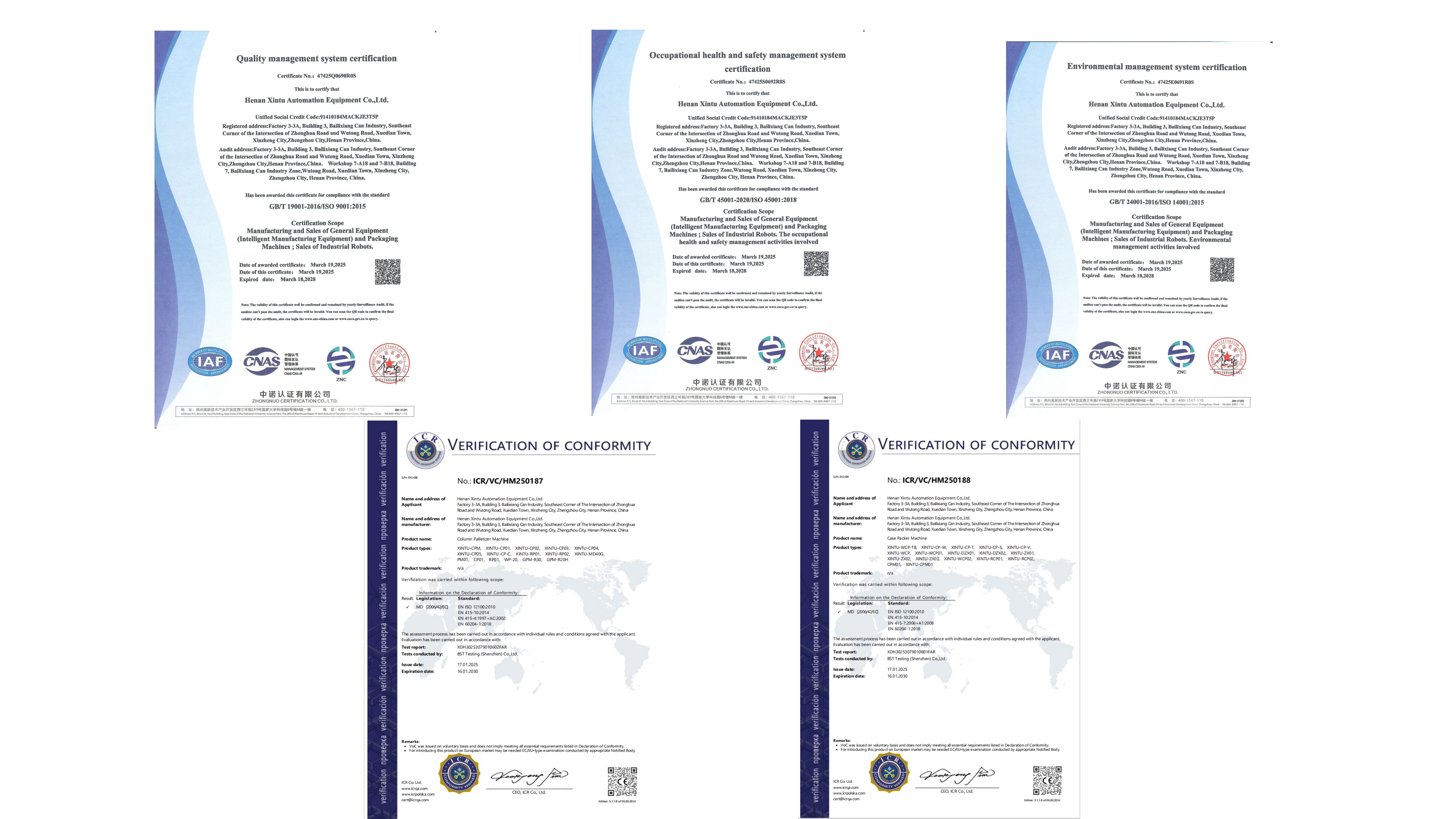 Certifications
