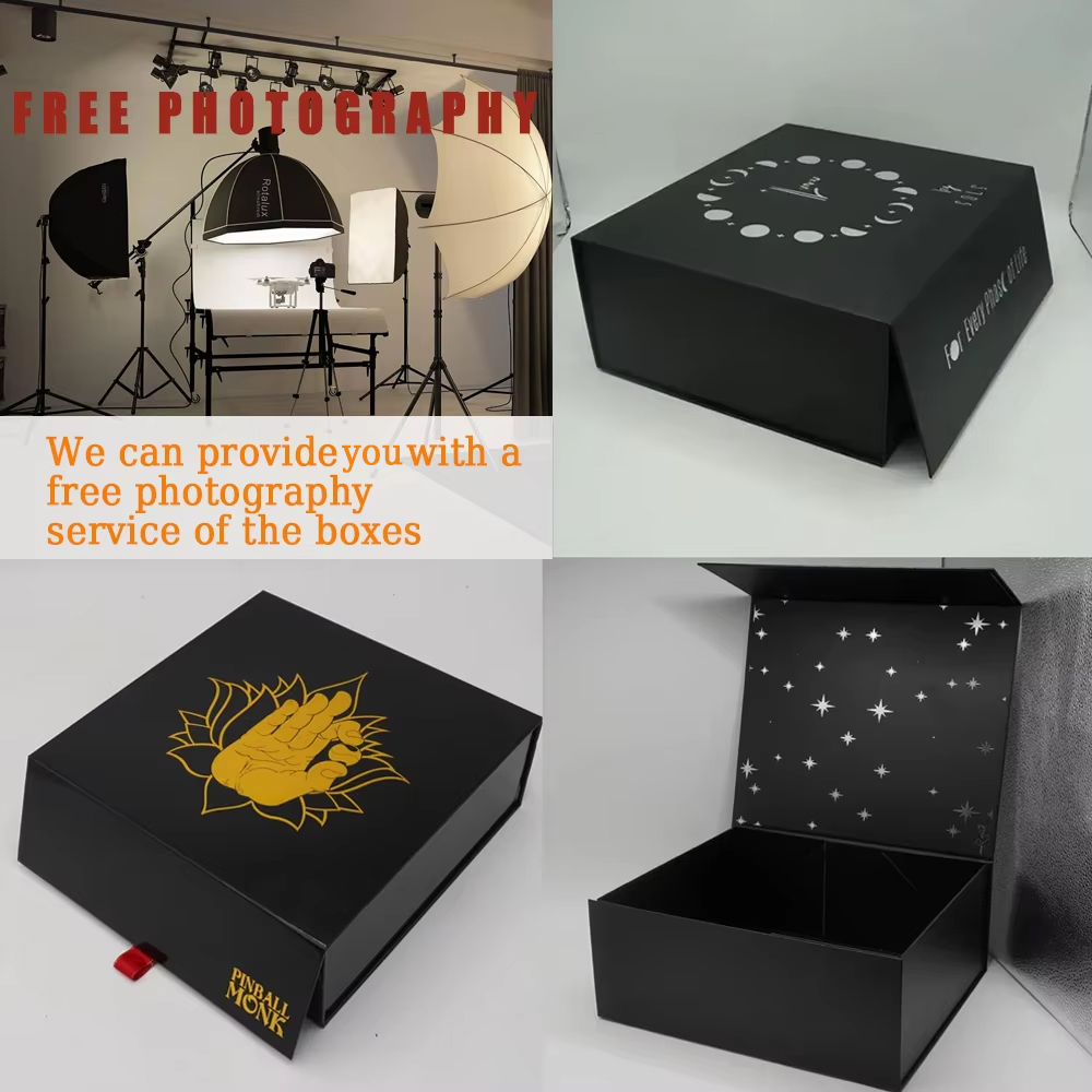 Eco Friendly Logo Designer Cardboard Packaging Magnetic Closure Custom Black Shoe Foldable Magnetic Paper Gift Box with logo