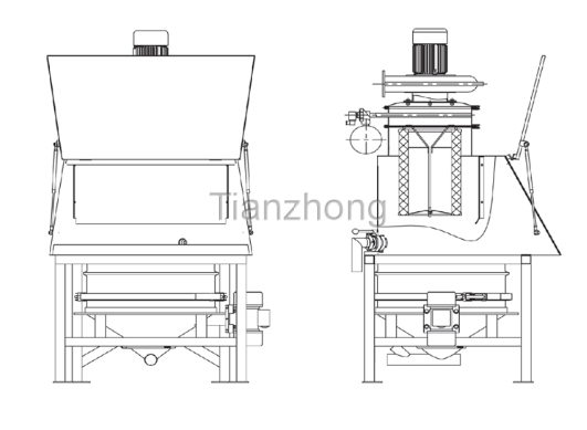 Dust-free feeding station layout