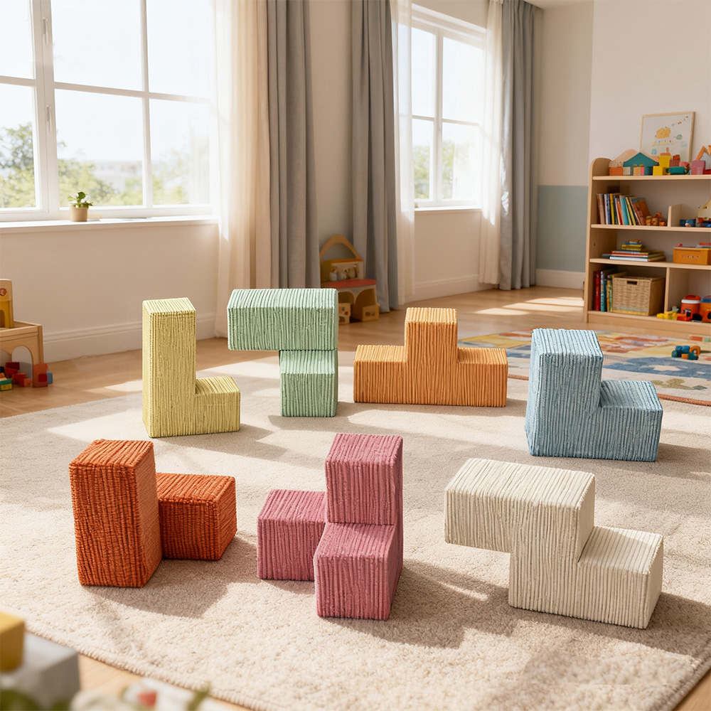 Hot Sale Children's Playground Soft Play Equipment Cartoon Shape Foam Block Cubic Set Customized Color 66x66x66cm 2-9Y Unisex