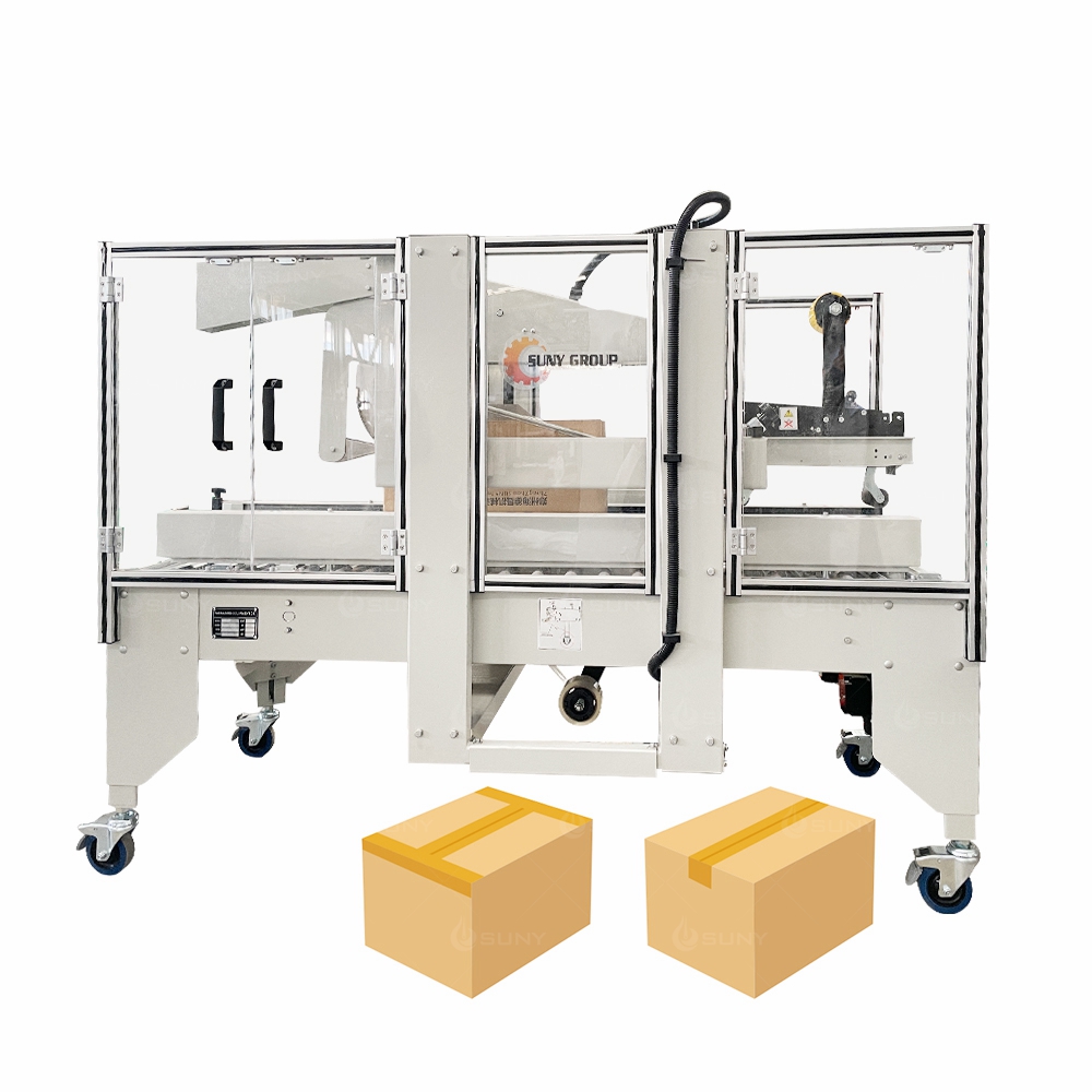 Automatic Case Packer Box Collecting and Pick &amp; Place System with Carton Erector Taping Machine Check Weigher
