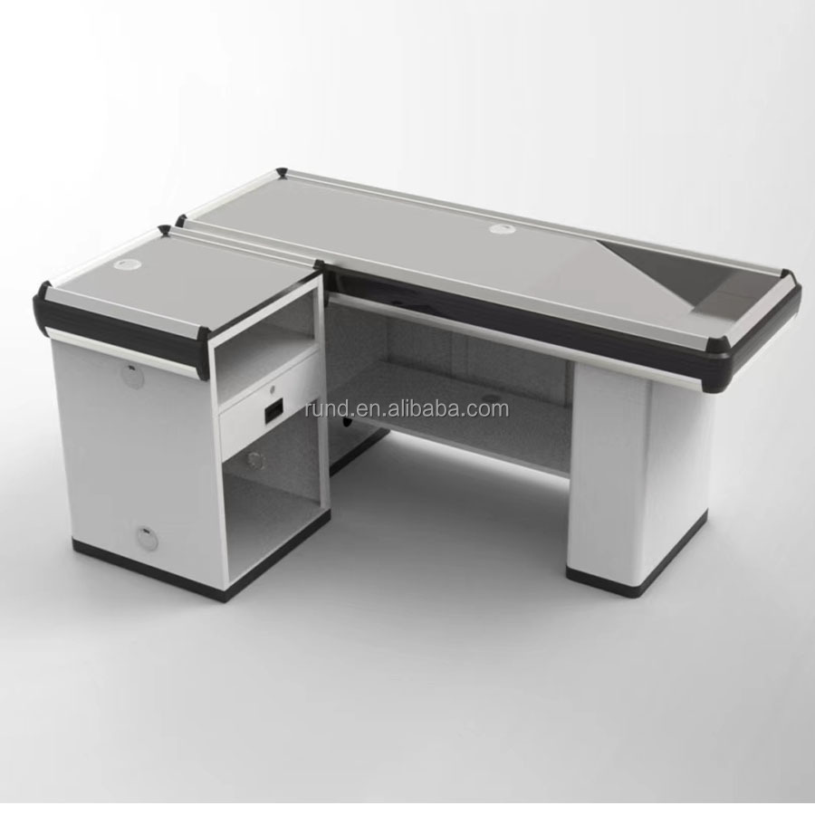Heavy-Duty Single-Sided Gondola Rack for Supermarket Display Light-Duty Wooden and Steel Cashier Bar Rack for Store Usage