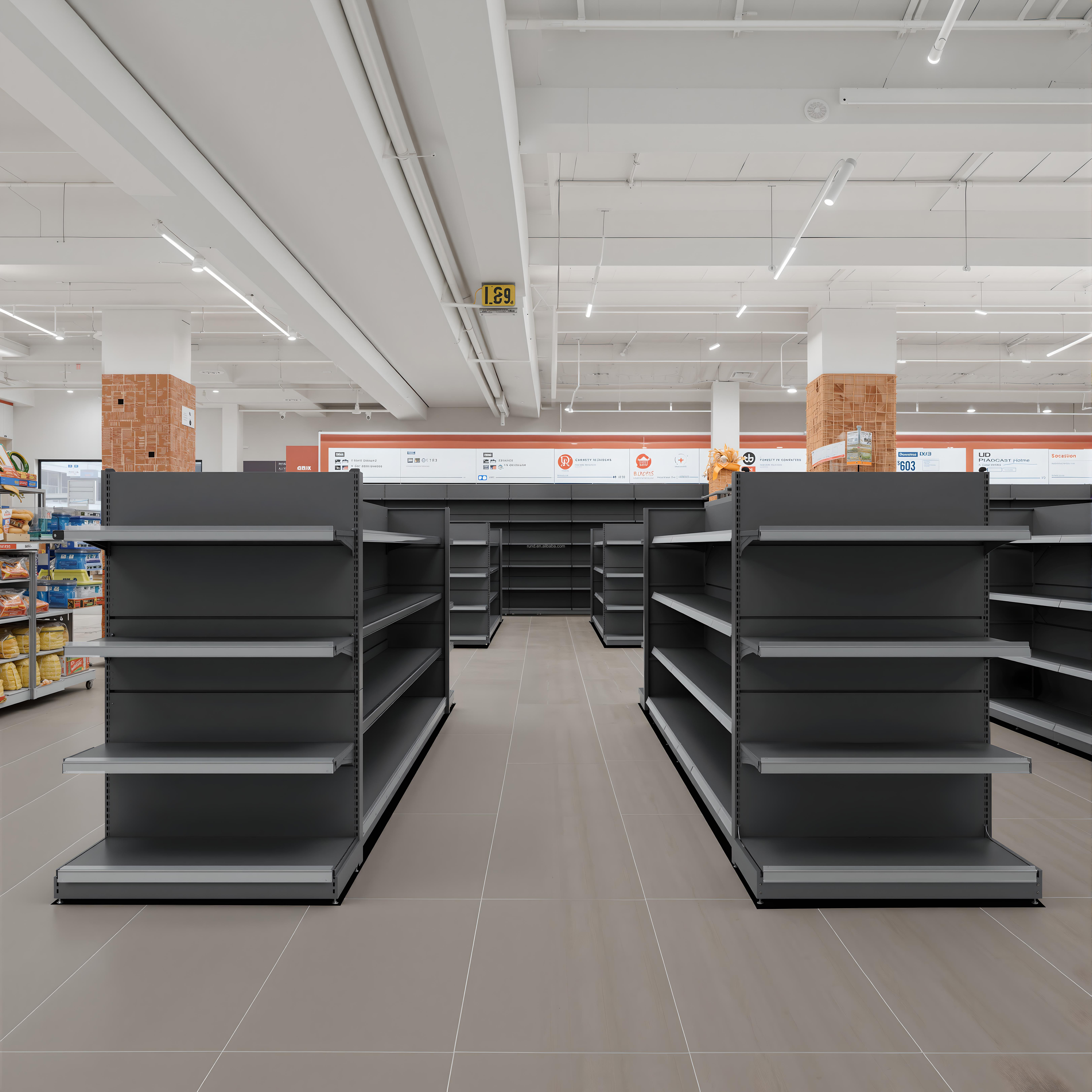 High Quality Stylish Heavy Duty RundA Vegetable Rack Supermarket Display Shelves for Grocery Stores and General Retailers