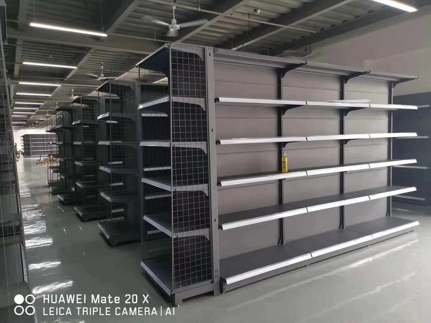 RUNDA RD-12# Supermarket Rack Heavy Duty Single-Sided Steel 4-Tier Grocery Shelves Door Mount 60KG Level Epoxy Powder Coating