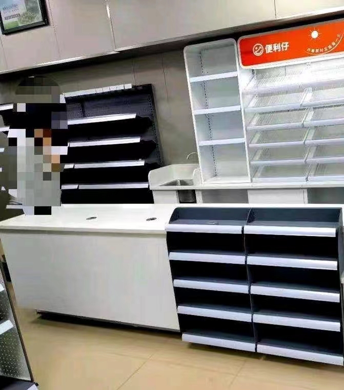 RUNDA RD-015A High Quality Metal Supermarket Checkout Counter Hypermarket Cash Register Checkout Stand Desk